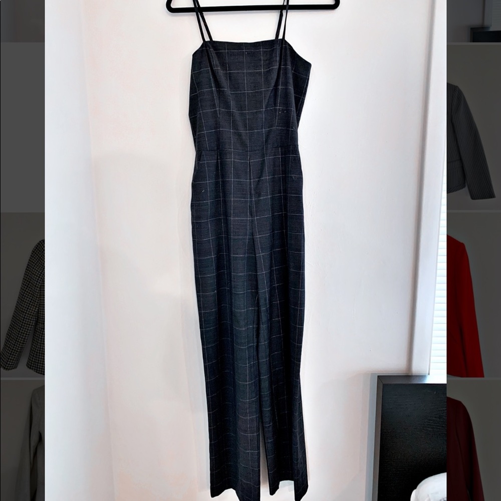 Banana Republic Grey Checkered Jumpsuit